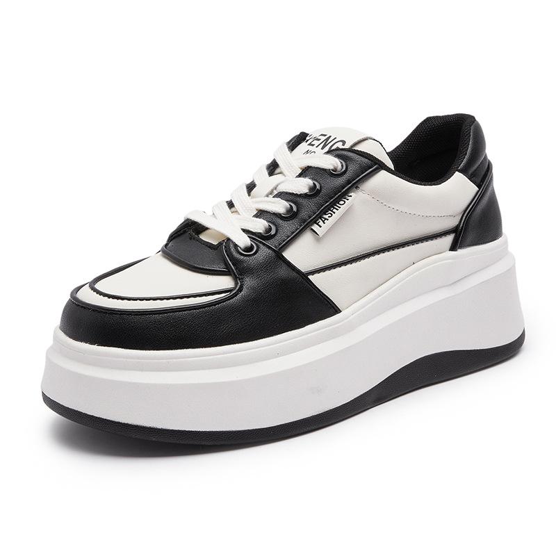 Кроссовки на платформе Женская обувь 2024 Новая весна Универсальные Увеличение Досуг Спортивная обувь Высокая (5-8 см)  Женская дизайнерская обувь