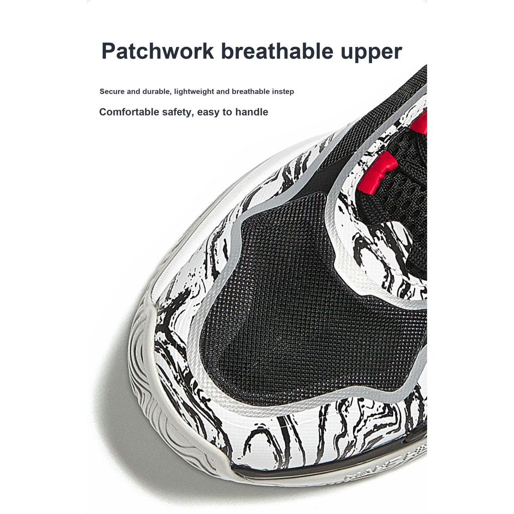 Anta Детские дышащие удобные нескользящие износостойкие низкие баскетбольные кроссовки детские кроссовки черные белые 312431103-3