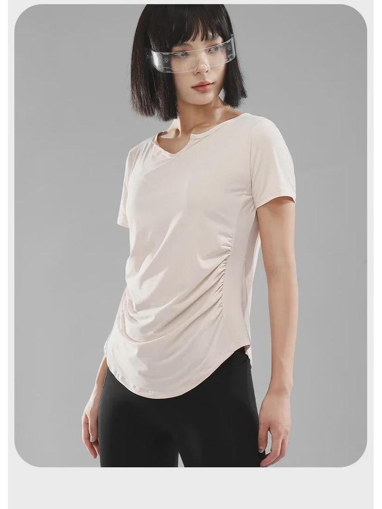 Женская облегающая футболка для йоги и фитнеса — пилатес, бег и прохладные утренние тренировки