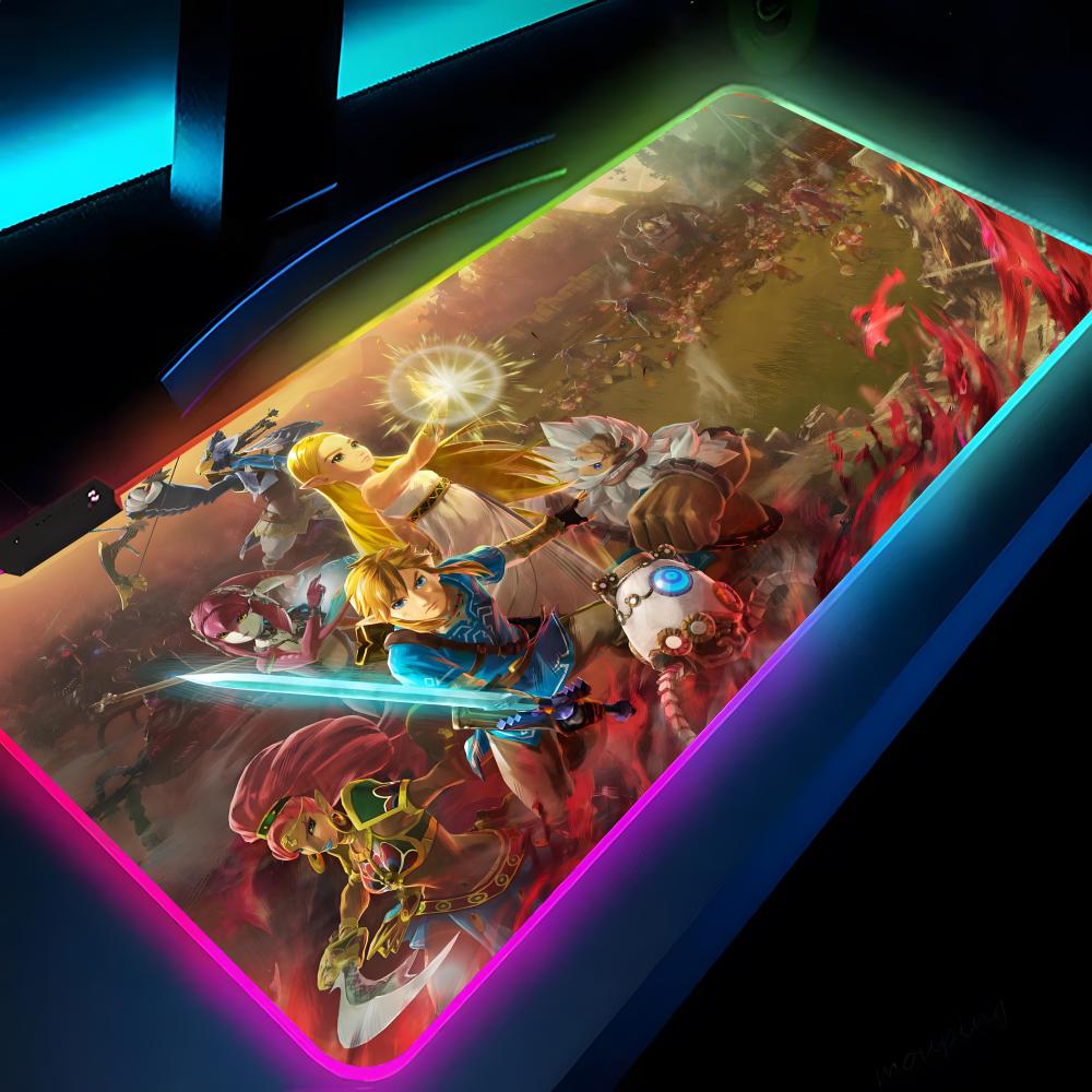 Игровой коврик для мыши L-LegendS of ZeldaES со светодиодной подсветкой 700x300 Коврик для мыши Коврики для мыши Стол видеоигры Коврики для стола ПК Коврик для клавиатуры RGB XXL