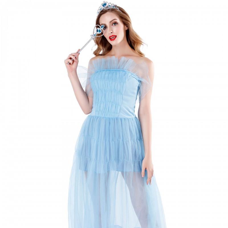 M-XL Snow White Princess Dress Frozen Cosplay Costume Women Halloween Party