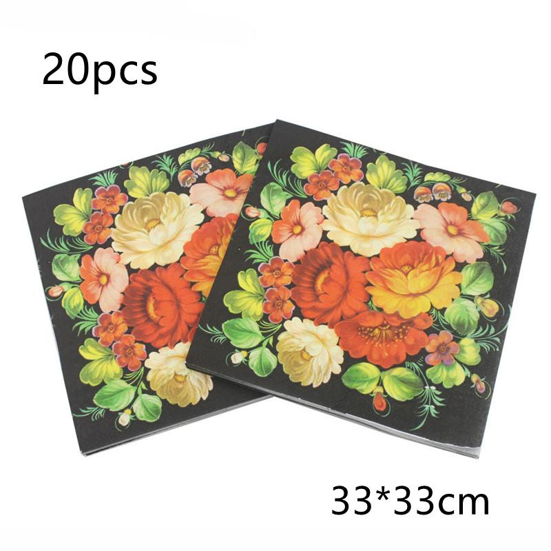 20 шт. Бумажные салфетки с рисунком для декупажа, салфетки с цветами, для свадьбы, дня рождения, DIY-декора, декора стола