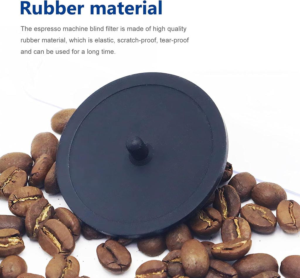 2Pcs Blind Filter Backflush Disk, 50MM Coffee Machine Rubber Blanking Disc for Backflushing Espresso Machines Cleaning