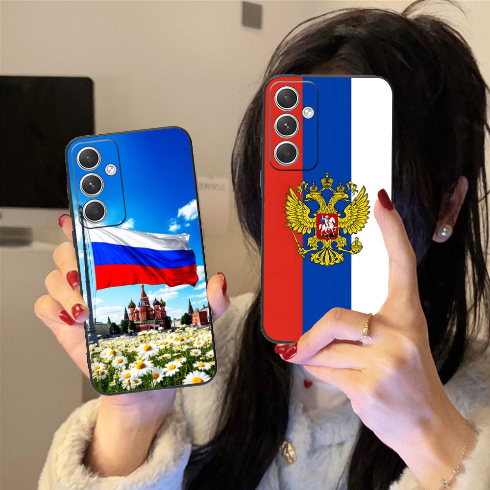 Russia Flag Mobile Cell Phone Case for Samsung Galaxy S26 S25 S24 S23 S22 S21 S20 Note20 Plus FE Ultra Colorful Cover Smartphone
