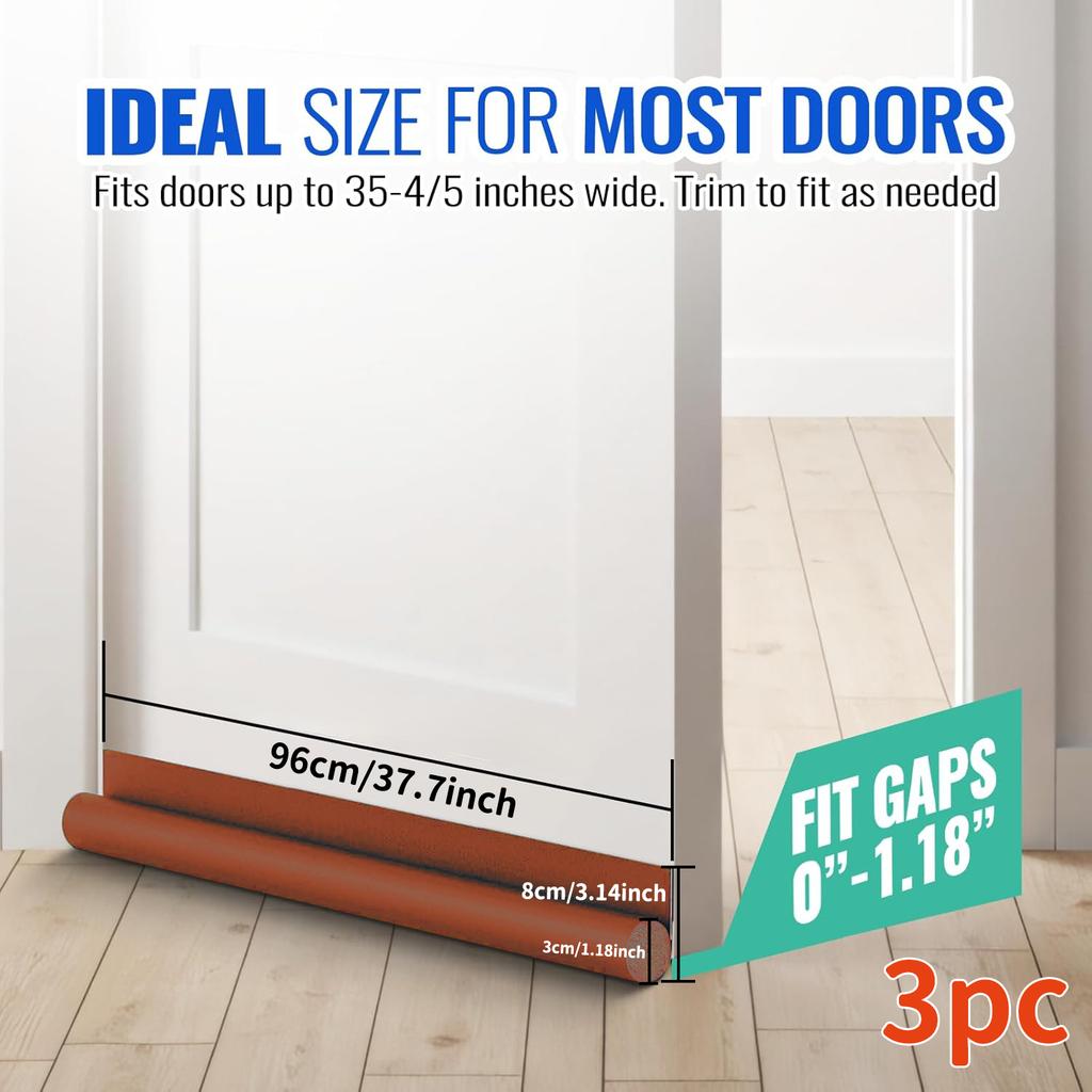 Door Draft Stoppers For Bottom Of Door Adjustable Self-Adhesive Sound-Proof Door Bottom Seal Strip Gap Blocker Foam Weather