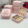 1PC Personalized Portable Jewelry Box for Women Girls Jewelry Case Small Jewelry Storage Pink Initial Letter