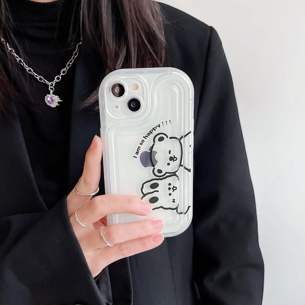 Классический чехол для телефона с милым медведем, мягкий силиконовый мультяшный кролик, пара, противоударный чехол для Iphone 14 13 Pro Max 12 11 Promax