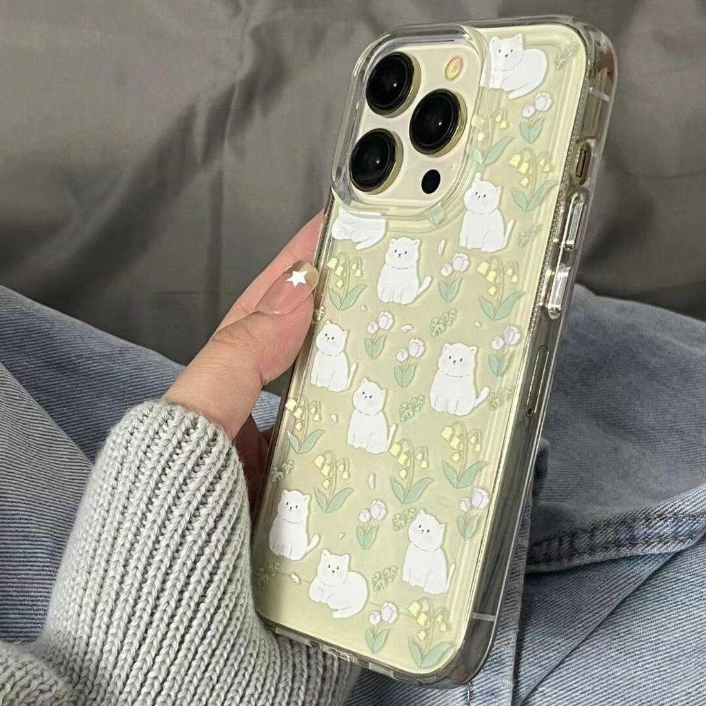 Мягкий прозрачный чехол для iPhone 14 Pro Max премиум-класса с маленькими свежими цветами — модный дизайн для моделей iPhone 13 и 12