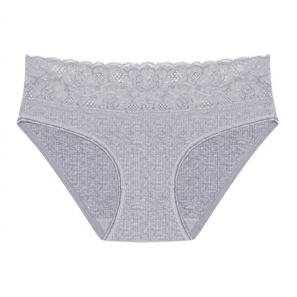 Женские трусики однотонные с низкой талией кружевные бесшовные антисептические мягкие тонкие дышащие влагоотводящие эластичные женские трусы-боксеры