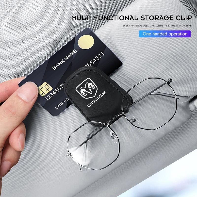 Car Sunglasses Storage Stand Auto Sun Visor Glasses Clip For Dodge Challenger Charger Journey Ram Durango SRT Dart Journey Demon GG1
