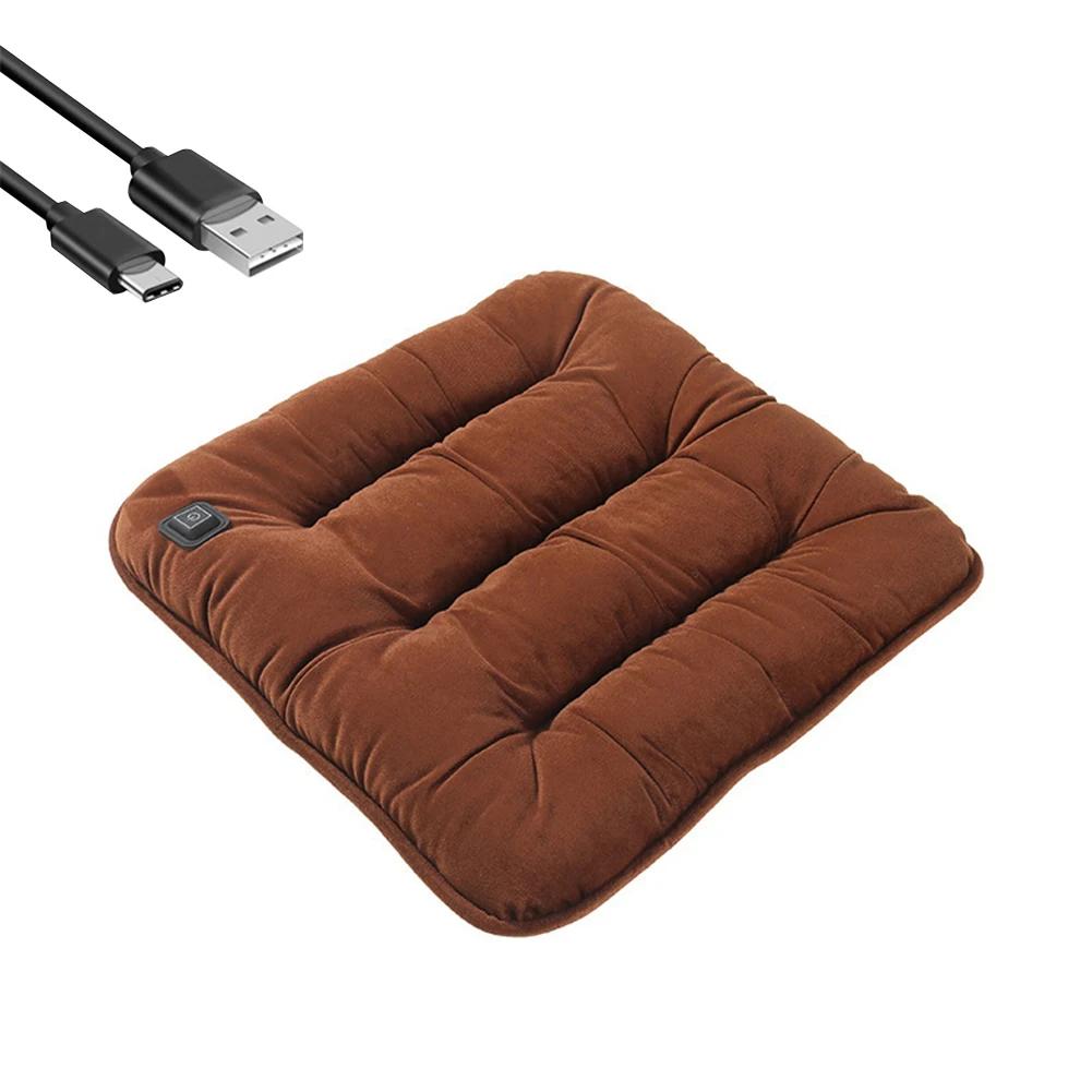 Car Heated Seat Cushion USB Power Graphene Heated Seat Pad 3 Levels Heating Seat Cushion for Park Stadium Car Travel
