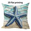 Deep Blue Mussel Texture Double-Sided Printed Pillow Cover Short Plush Suitable Living Rooms Bedrooms Sofas Throw Cushion Cover