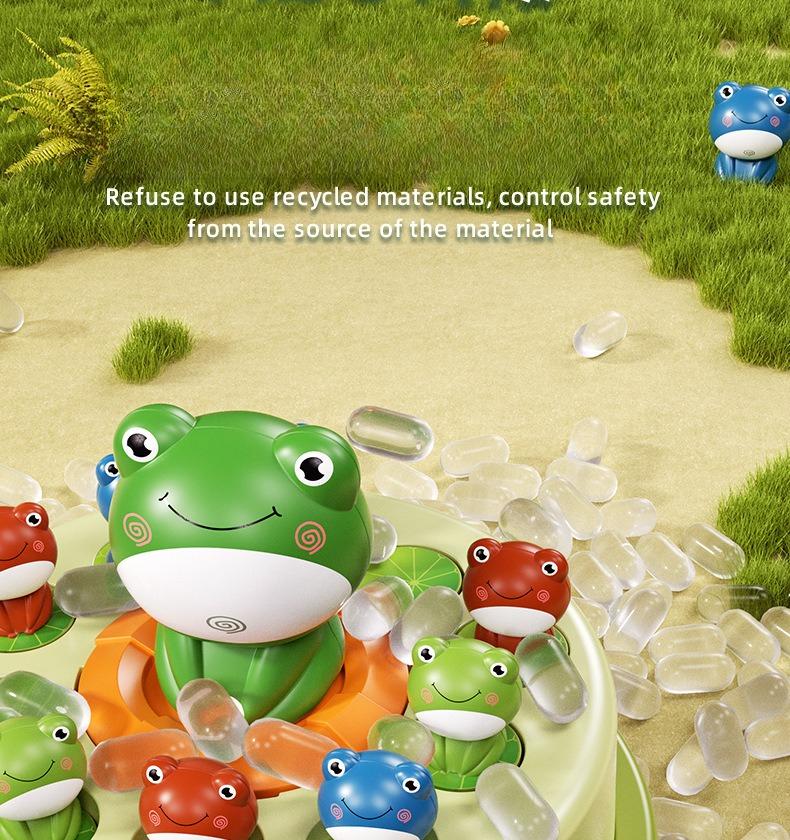 1 КОМПЛЕКТ Детская катапультирующая лягушка вертушка мультяжная сеть для ловли лягушек тренировка концентрации звук и свет электрическая игрушка