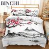 Chinese Style Landscape Bedding Set Plum Blossom Duvet Cover Sets With Pillowcase Duvet Cover Comforter Sets