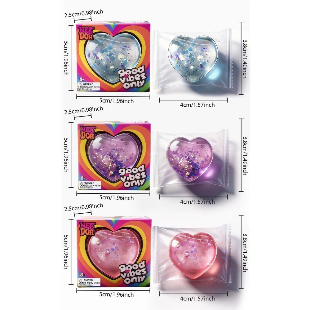 NeeDoh Teenie Sparkle Hearts сердцевидная сжимаемая игрушка с мягким и приятным прикосновением, не липкая и быстро восстанавливающая форму, милая и co