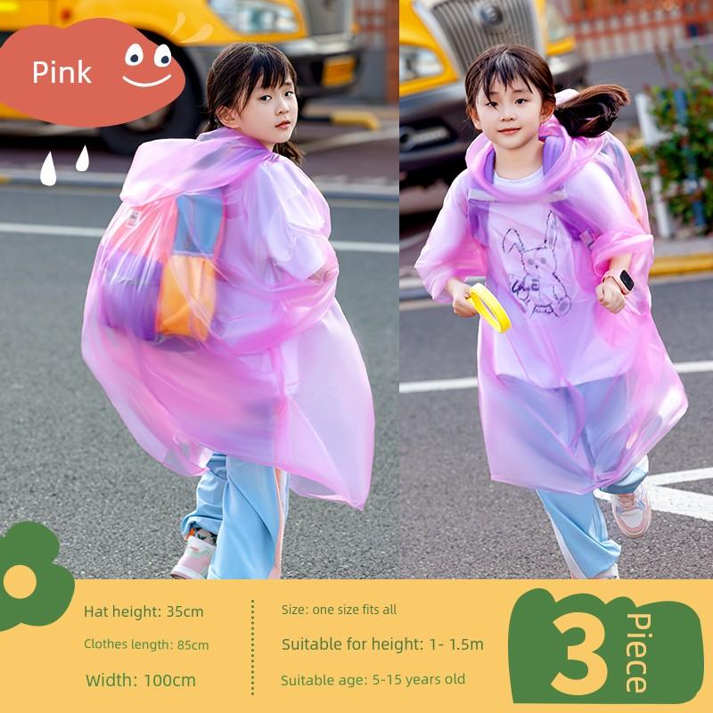Children's Disposable Raincoat for Travel, Portable Full-Body Rainwear for Students, Girls, Boys, Elementary School Students, Thickened Rain Poncho