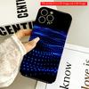 2DFlat Blue Particle Wave Phone Case All Inclusive Film Hard Phone Case, Compatible with iPhone 18 Pro Max 17 16 15 14 13 12 11
