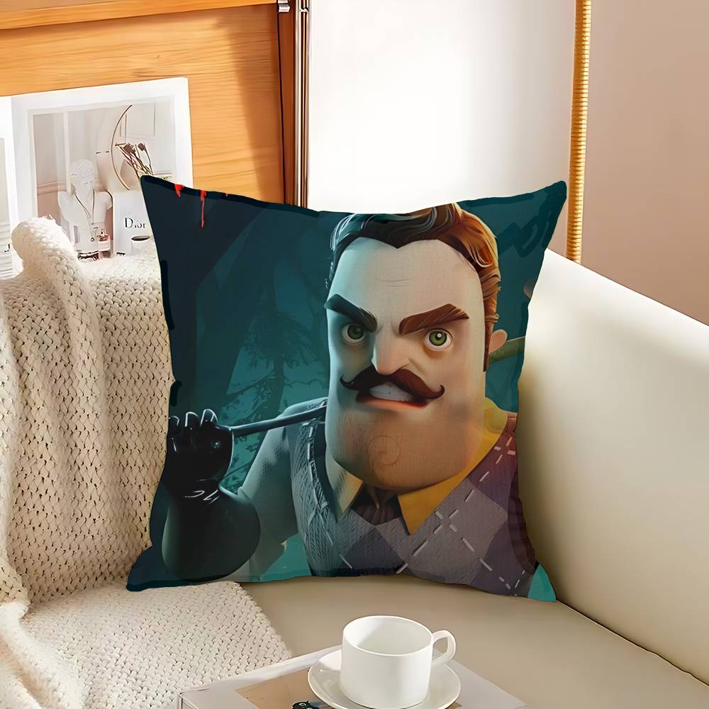 Popular Horror Game H-Hello N-Neighbor 2 Pillow Cover Sofa Cushion Cover Home Room Decoration Children Gift