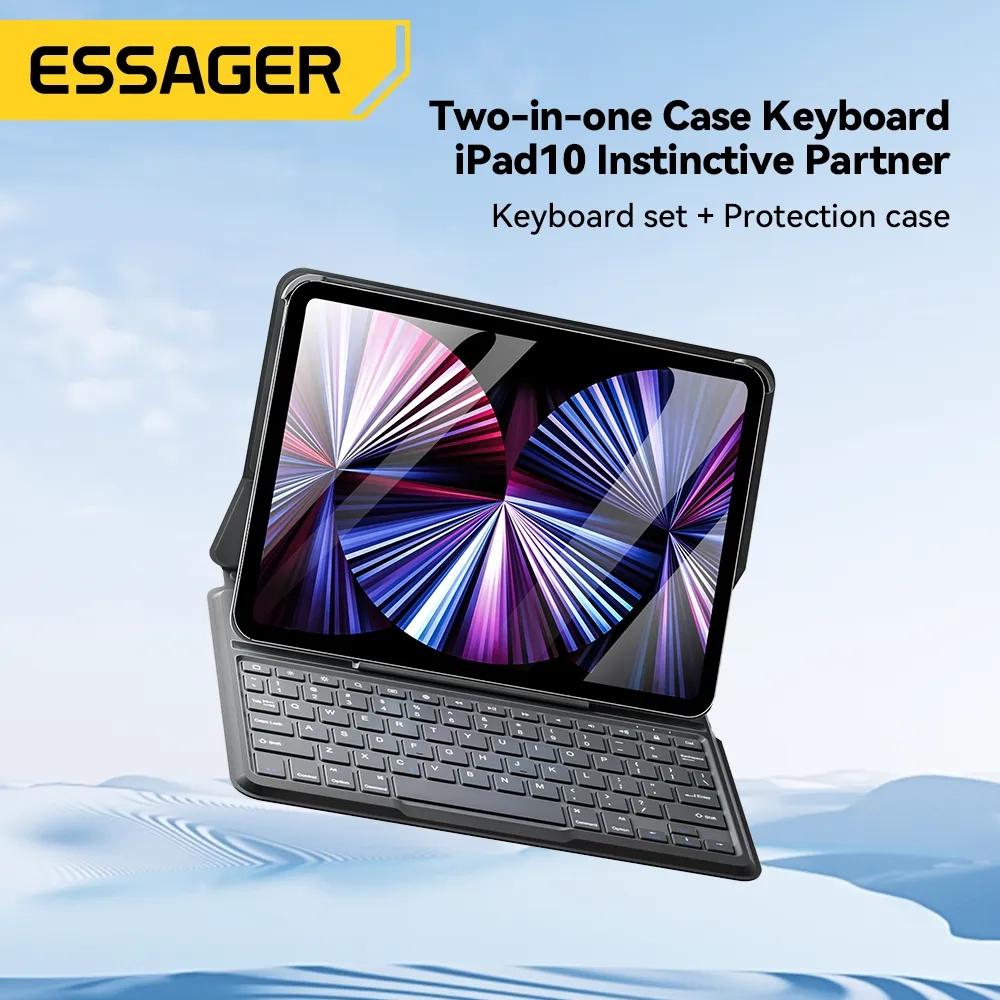 Essager Bluetooth Wireless Keyboard Case for iPad 10.9inch Magnet Keyboard For iPad 10 Case Tablet Folding Keyboad With Trackpad