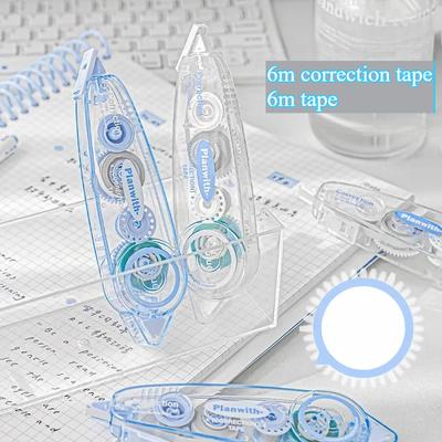 2 в 1 Simplicity Correction Tape Glue Paste Tape Set Fashion Blue White Color Transparent Correction Tape Dispensing Glue Set
