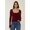 Ribbed Detailed Square Neck Knitwear Sweater