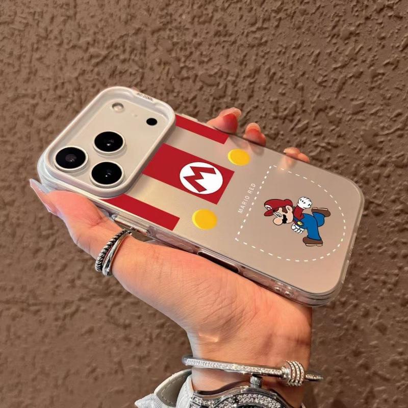 Apple 17 Promax Mario iPhone Case: Energetic Design for iPhone 16/15, Japanese Korean Style, Cross-border Compatibility with 14/13