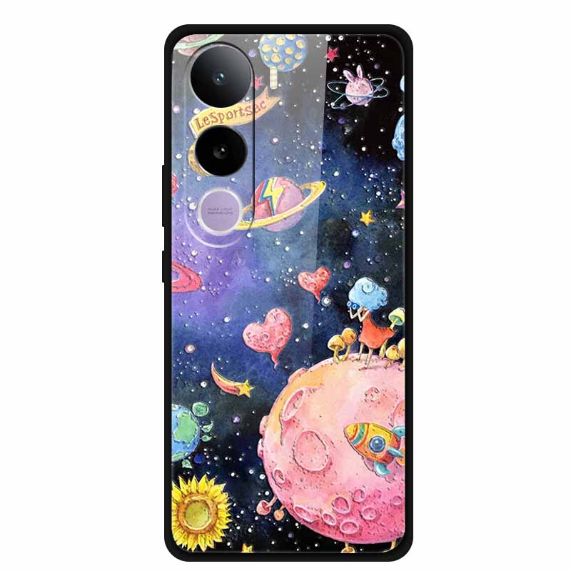 Tempered Glass Cases For Vivo Y400 5G Case 6.67" Painted Hard Back Cover Soft Bumper For Vivo Y 400 2025 Protective Phone Case