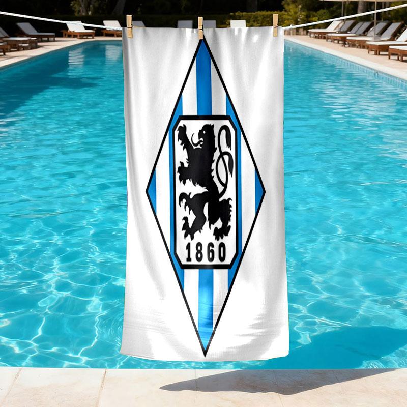 1860 Munchen football club Print Beach Towel Design, Soft, Lightweight. for Home Bathroom, Spa, Pool, Yoga, Surfing, Camping, Gift for Family, Friend