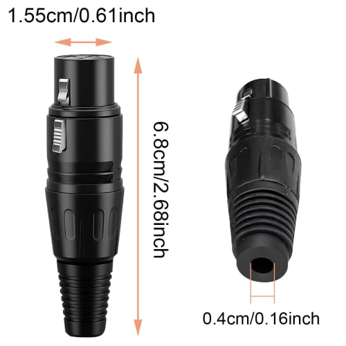 Xiatiaosann 10-Piece Pack of 3-Pin XLR Solder Connectors, Female Microphone Cable Connector Sockets and Plugs for Connecting Amplifiers and Mixers, Hi