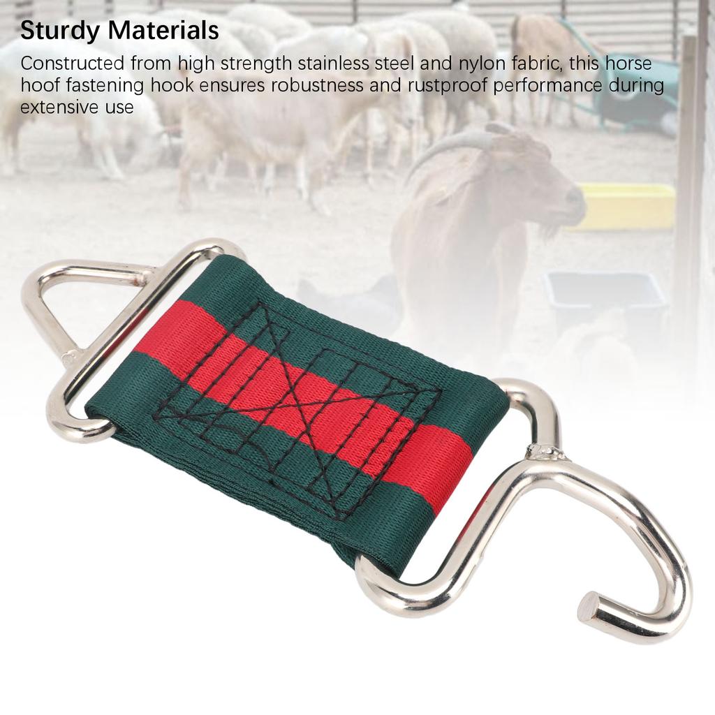 Крючок для фиксации копыт лошади, крючок для крепления из нейлоновой ткани из нержавеющей стали для обрезки копыт крупного рогатого скота