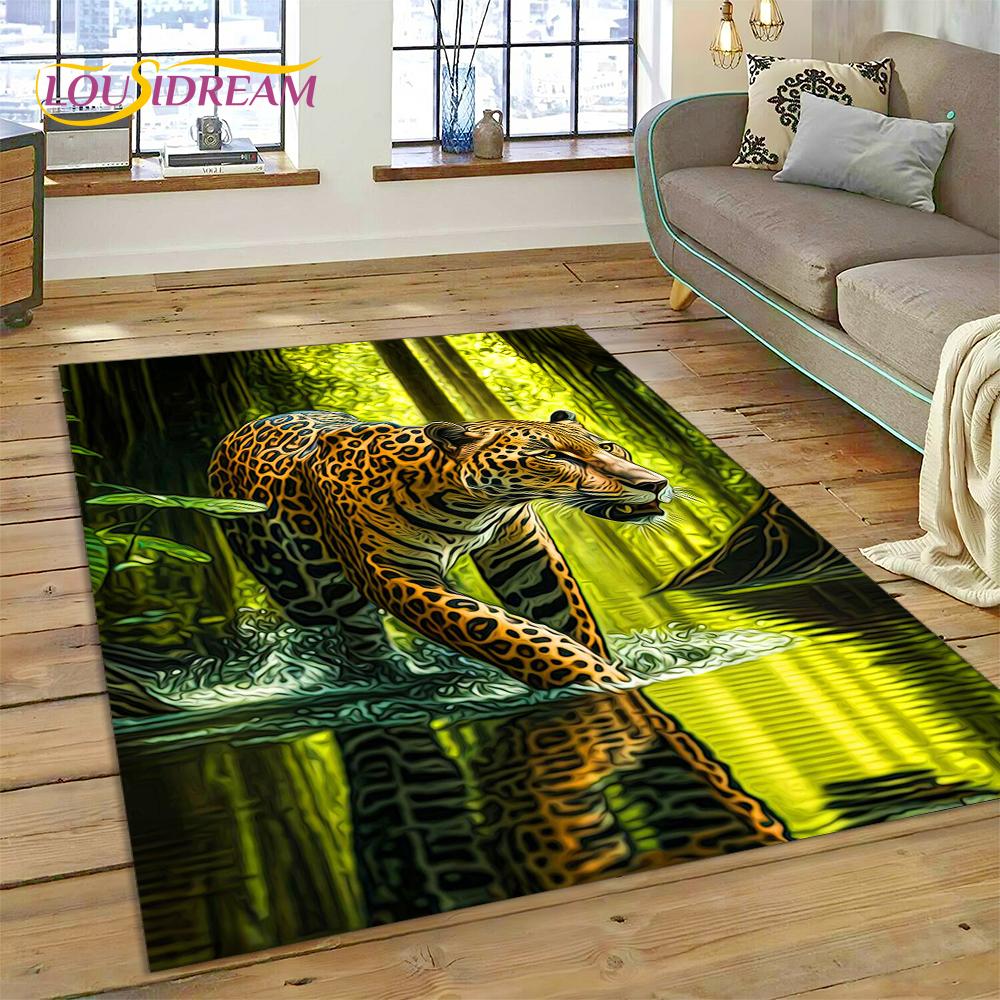 3D зверь, тигр, лев, животное, дикая природа, мультяшный ковер, ковер для дома, гостиной, спальни, дивана, коврик для двери, декор, детский коврик, нескользящий коврик