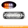 4 Led Car Signal Lamp Strobe Side Warning Light Grille Flashing Lightbar Beacon Lamp Amber Yellow White Traffic Light 12V - 24V