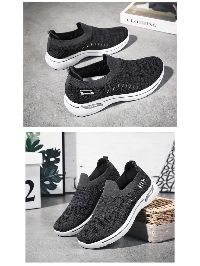 Мужские дышащие слипоны из материала Flyknit для повседневной носки