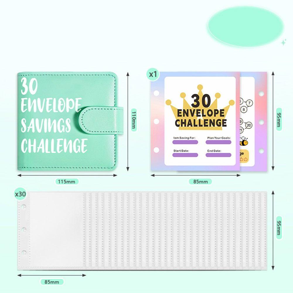 Large Capacity 30 Envelopes Money Saving Challeng PU Savings Challenges Book  Couples