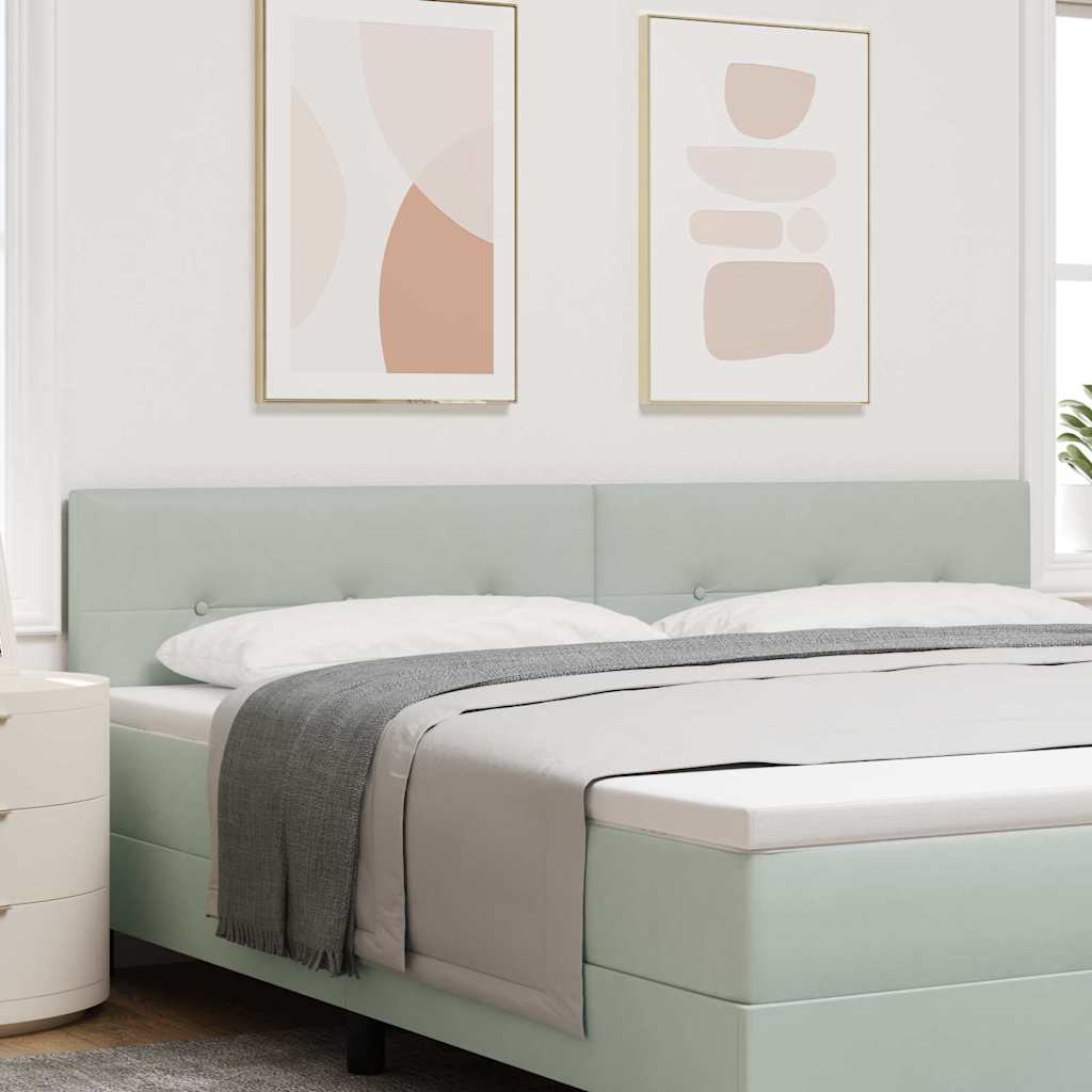 Headboard Light Grey 200 cm Velvet