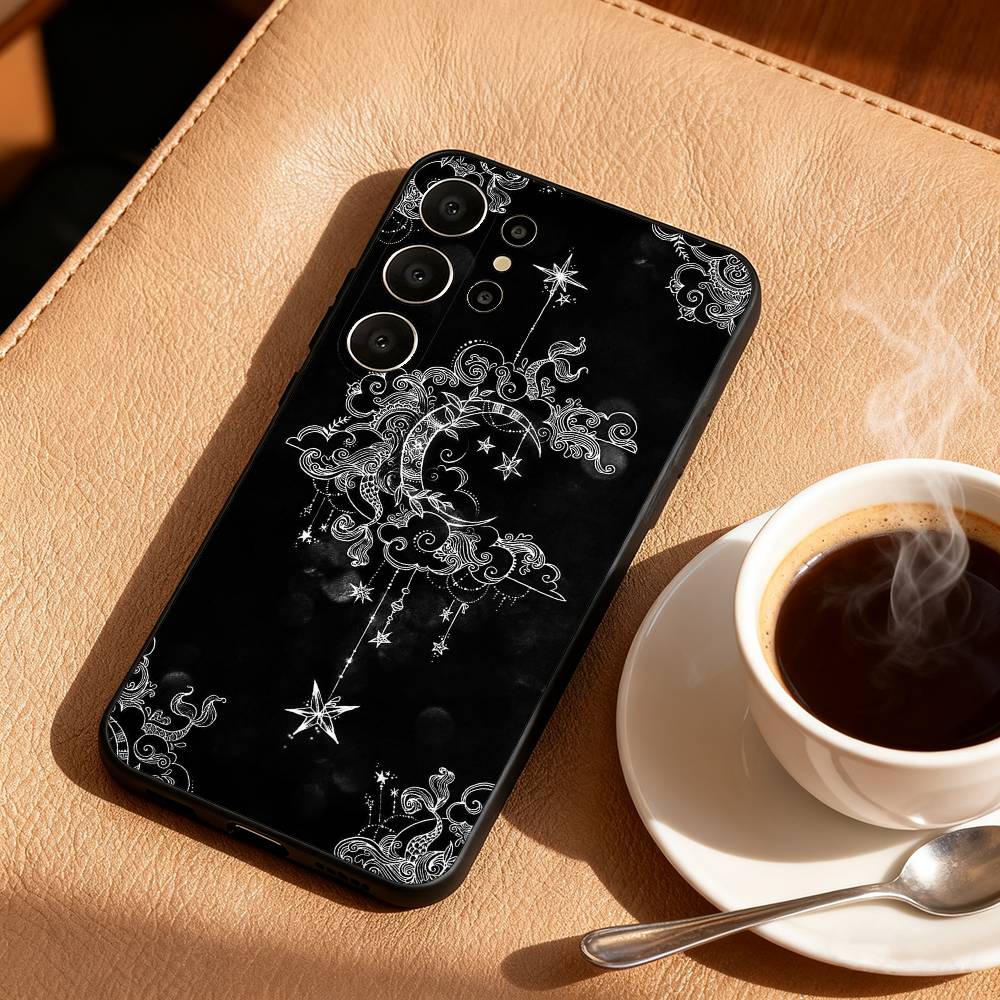 Чехол для телефона O-Occult Witchcraft Moon Gothic Witch для Samsung S25, S24, S21, S22, S23, S30, Ultra, S20, FE, Lite, 10, 9, Черный