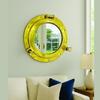 Golden Brass Porthole Mirror Nautical Maritime Wall Decor