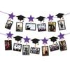 Black Gold Graduation Photo Banner Celebrate Picture Banner Graduation Hanging Decor  Classmates