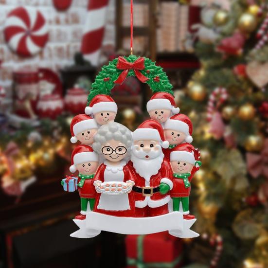 Рождественский кулон Семья Санта-Клауса Подвесной кулон Классические цвета Семейная тема Праздничная атмосфера Декор