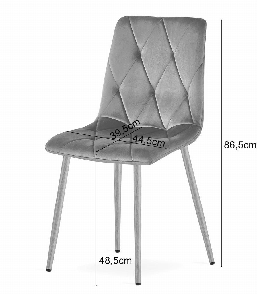LIBRA chair - light beige velvet / wood-colored legs x 2