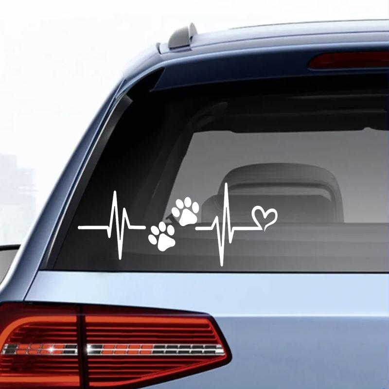 Украшение автомобиля Сердцебиение Liveline Любовь Собака Лапа Окно Стекло автомобиля Наклейка Наклейка