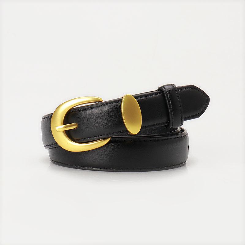 High-End Fashionable Versatile Belt Women's Style Leather Belt Simple Korean Version Decorative Jeans Female Daily Necessities