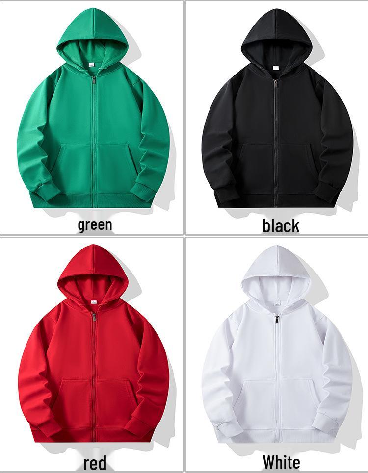 Autumn Children's Terry Cloth Zip-Up Hoodie with Pocket - Solid Color Korean Style Parent-Child Jacket