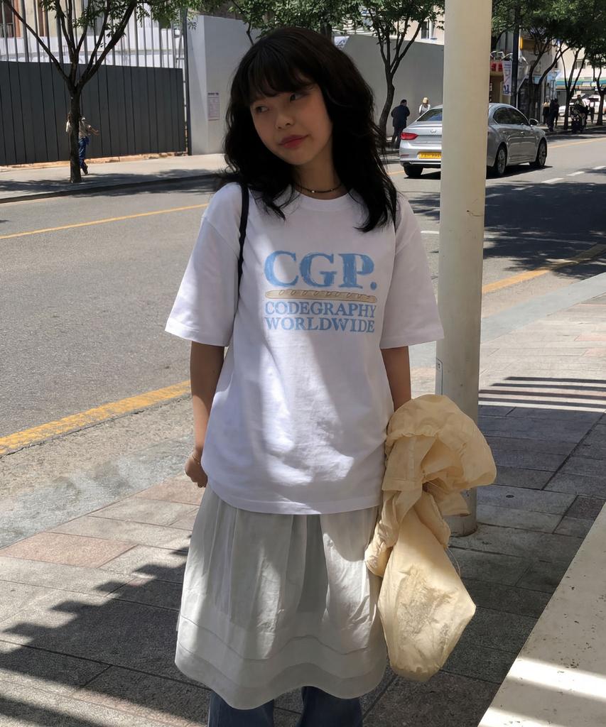 CGP Square Logo Picnic Short Sleeve T-Shirt - White