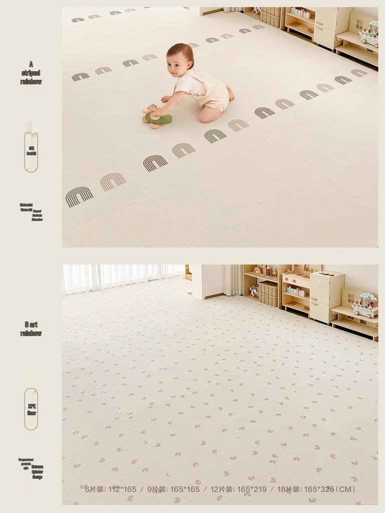 Beiyi Non-Toxic XPE Baby Crawling Mat: Thick, Odorless Foam for Infants and Kids.