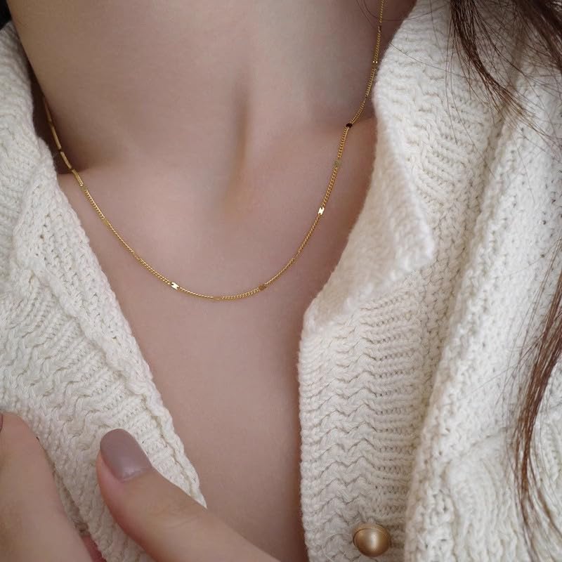 Necklace Stainless Steel Delicate Elegant Delicate Chain Thin Popular Chain Necklace Adjustable Silver Necklace Hypoallergenic Simple Gold Stylish