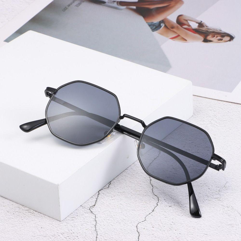 Аксессуары для весенних каникул, шестиугольные солнцезащитные очки для женщин, многоугольные солнцезащитные очки, мужские солнцезащитные очки, оттенки