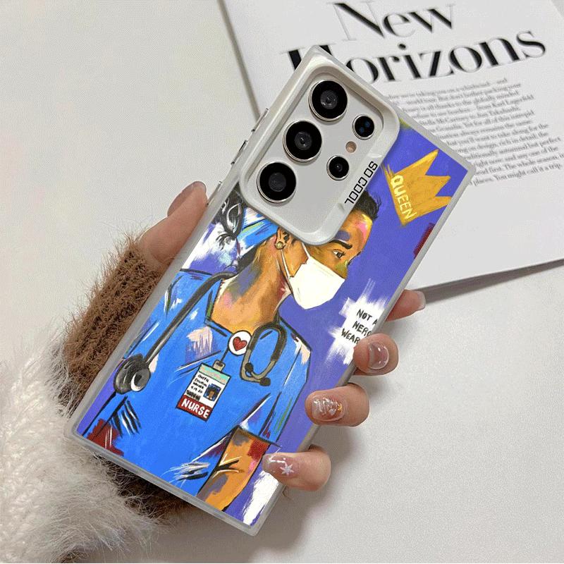 Doctor Nurse Cartoon Soft Phone Case for Samsung Galaxy S24 S25 FE S26 Edge S23 Ultra S22 Plus S21 + Shockproof Cover Back Shell