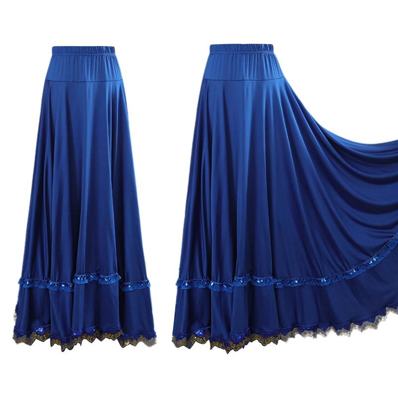 Женские бальные юбки для фламенко, лиричные бальные макси-юбки, костюмы для выступлений по классическому балету, этническим танцам