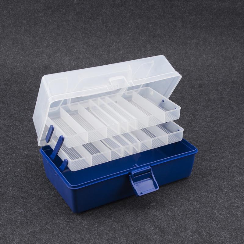 Hot! 3 Layer 30*18*14CM Large Fishing Box Plastic Multifunctional Fishing Tackle Box Fishing Tool Case